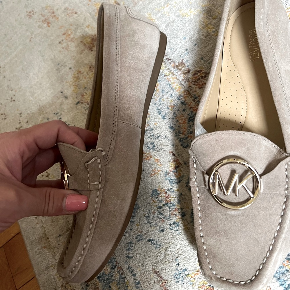 Michael Kors tan moccasin shoes